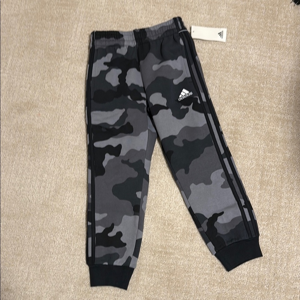 Adidas Gray and Black Camouflage Joggers